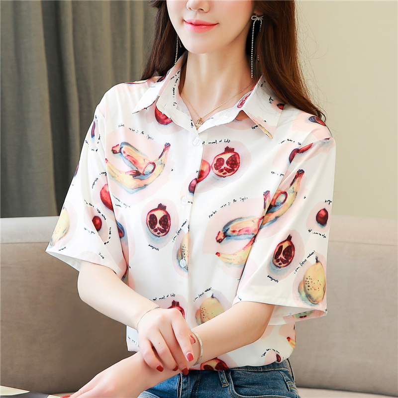 Niche loose short sleeve shirt maiden summer tops for women