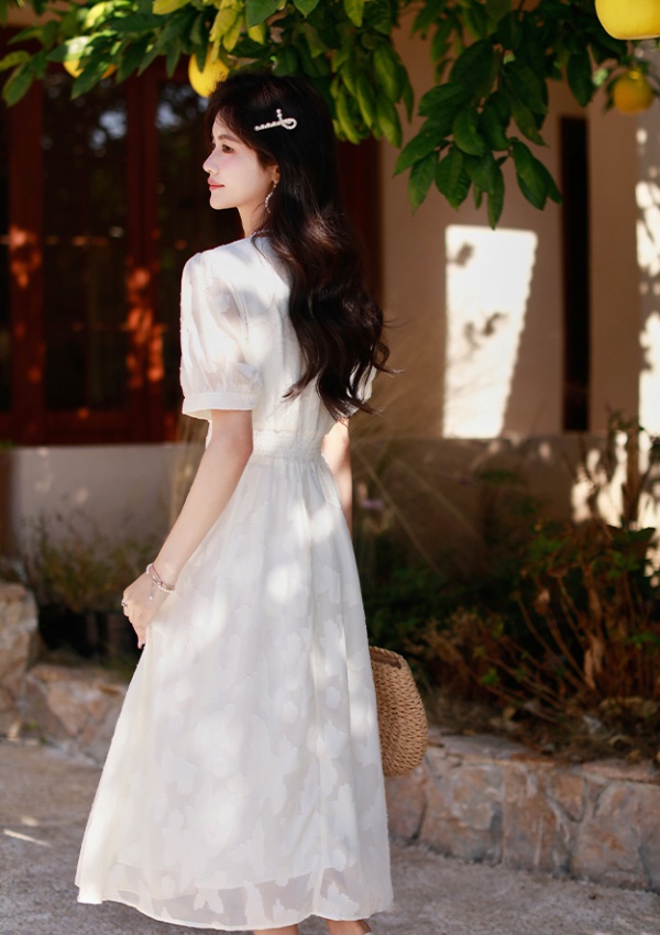 Summer France style long dress chiffon slim dress for women