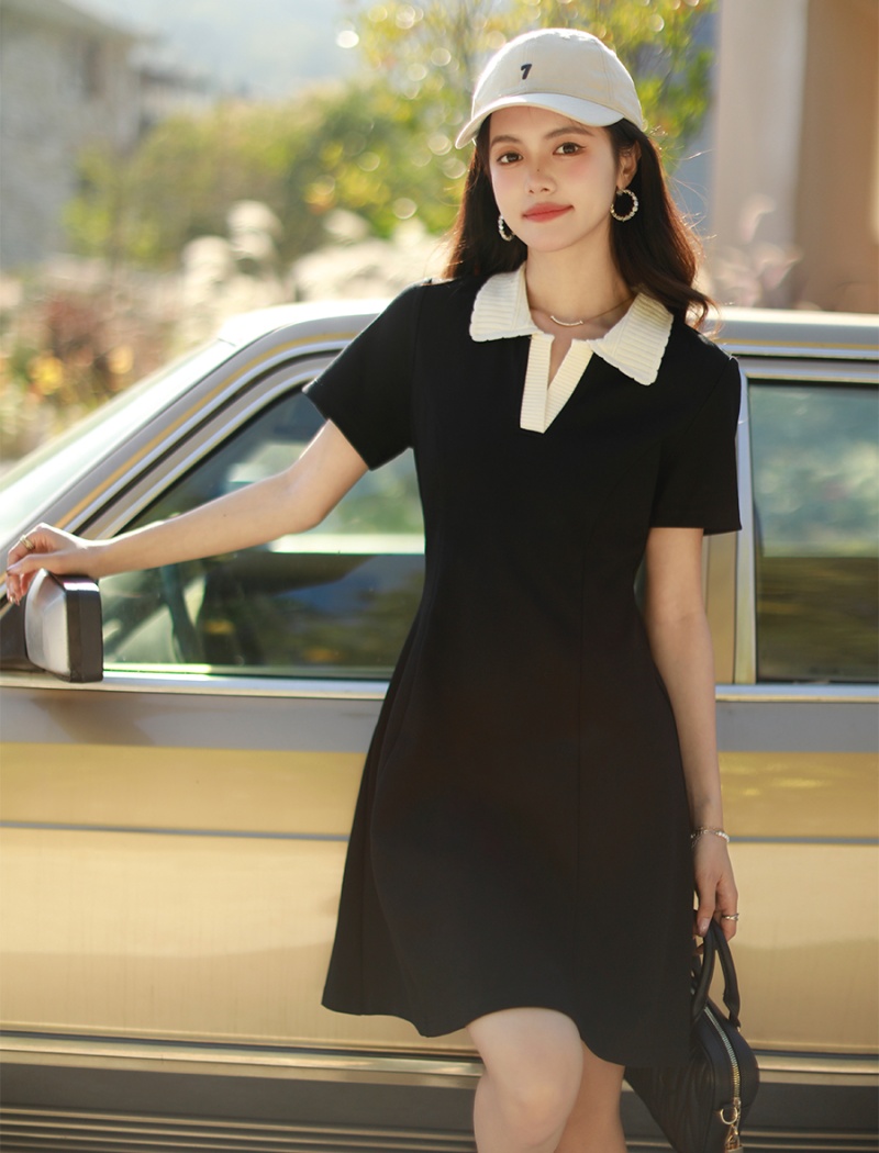 Commuting British style summer slim dress for women