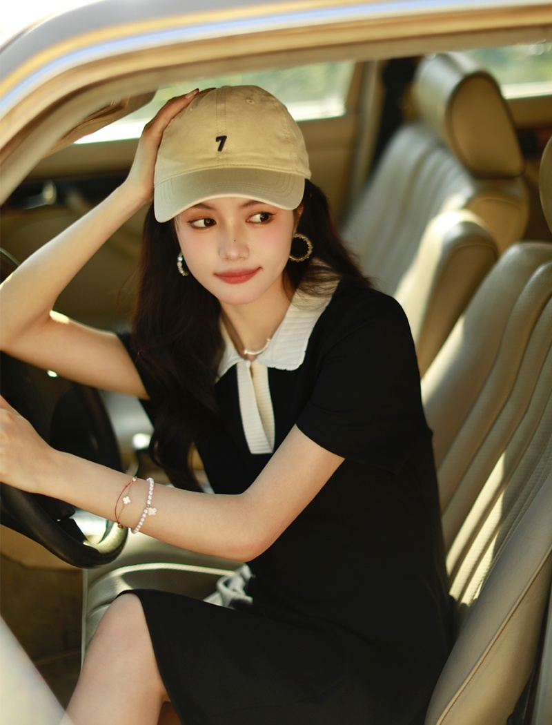 Commuting British style summer slim dress for women