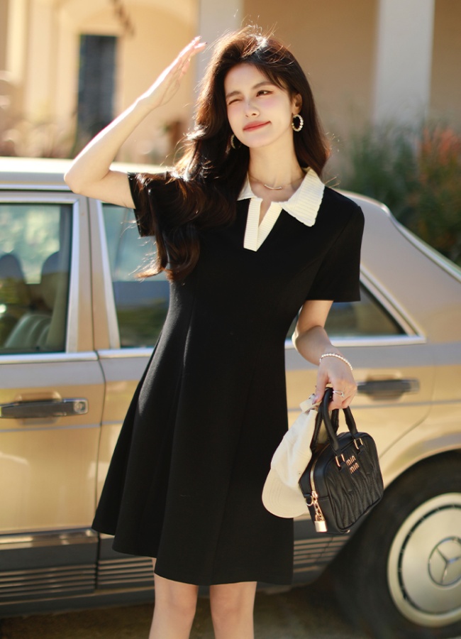 Commuting British style summer slim dress for women