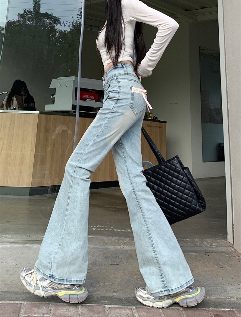 Fashion slim long pants high waist flare pants