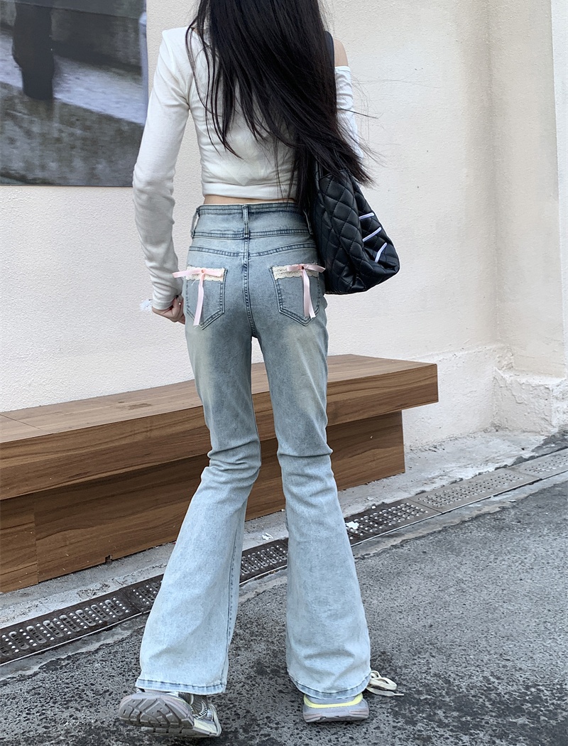 Fashion slim long pants high waist flare pants