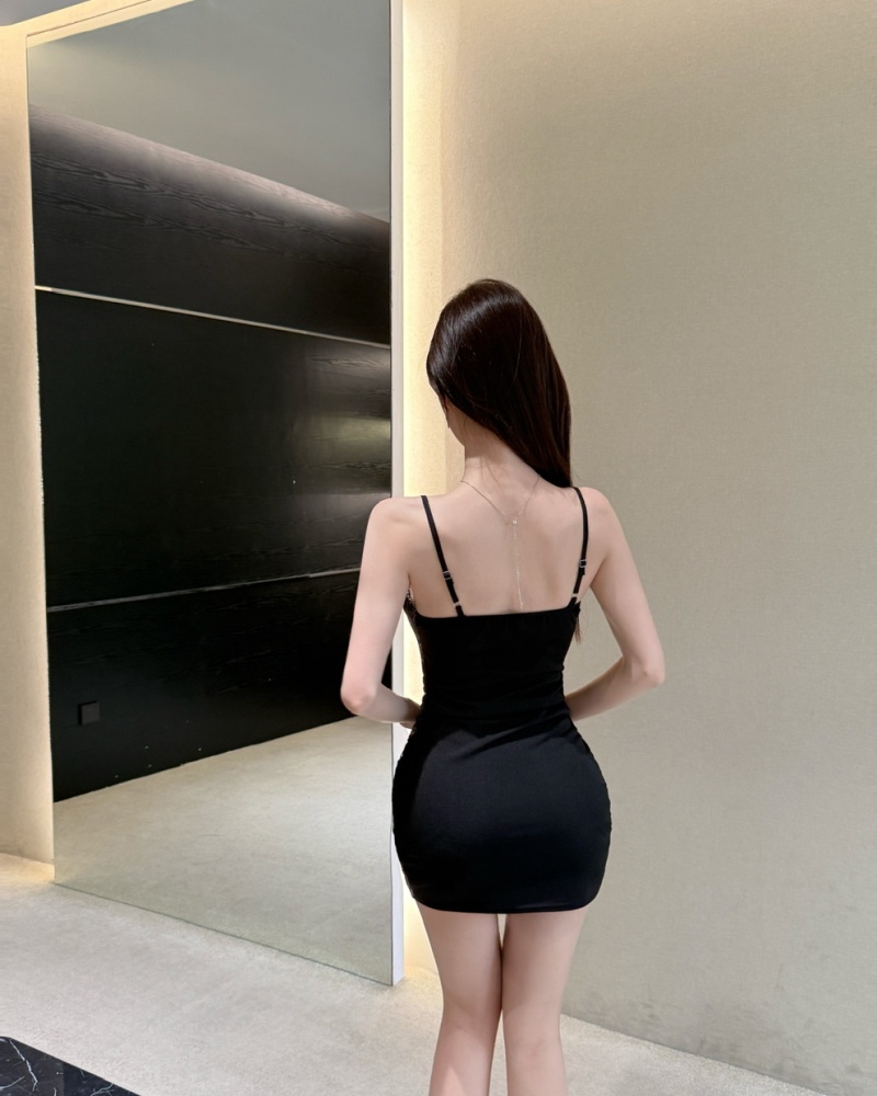 Sexy splice package hip short tight sling lace dress