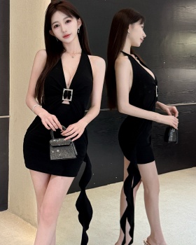 Sexy slim fashion halter package hip dress for women