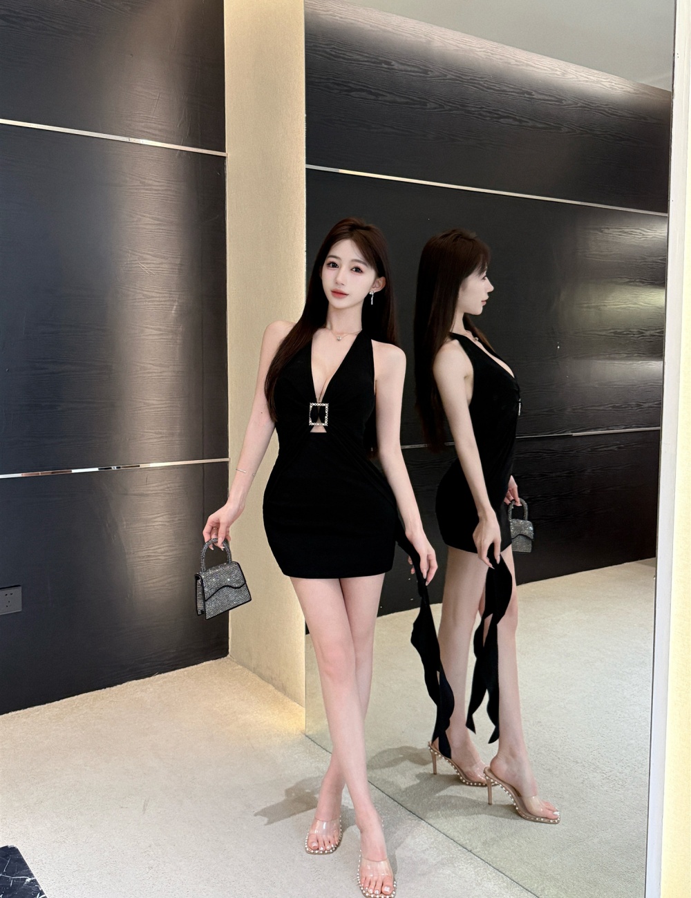 Sexy slim fashion halter package hip dress for women