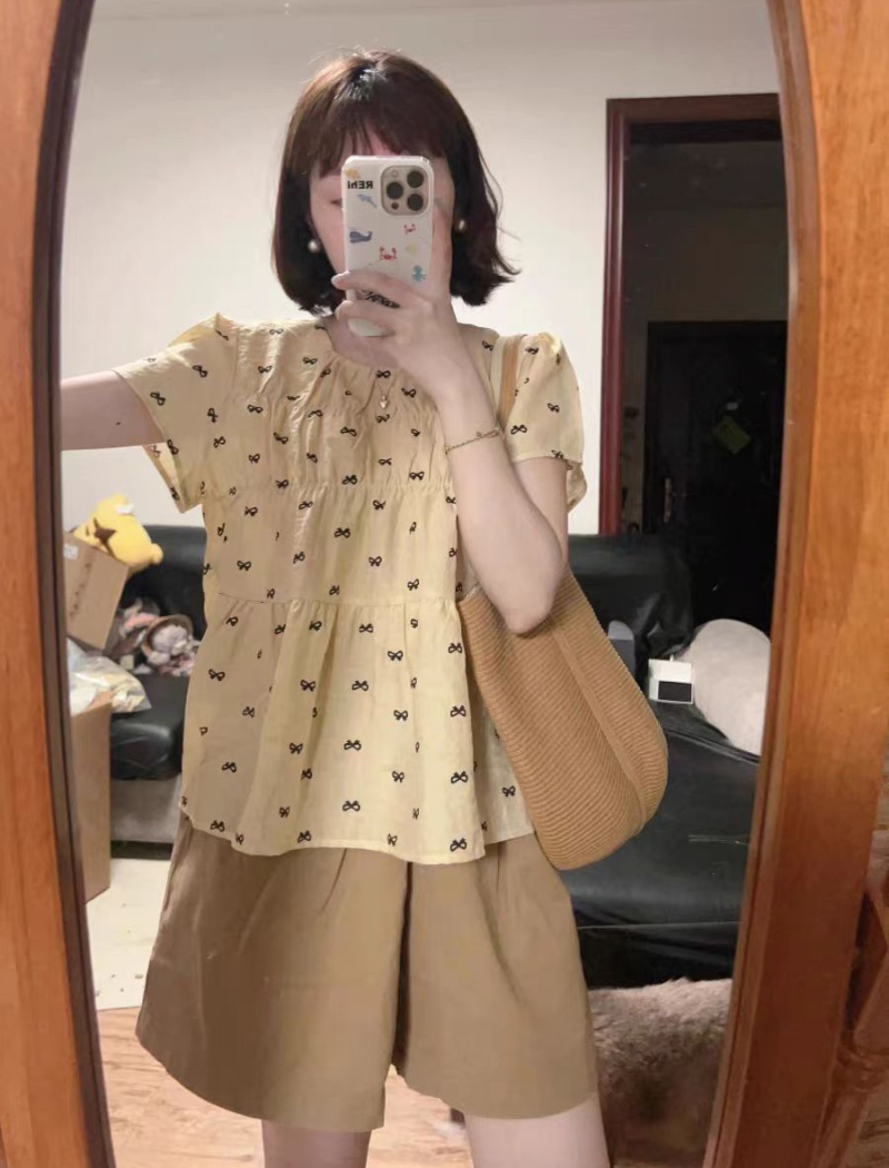 Puff sleeve doll shirt Korean style shirt for women