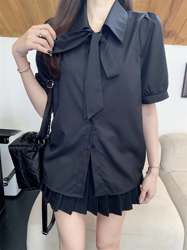 Summer chiffon profession tops white short sleeve shirt