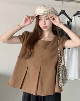 Doll short sleeve shirt crimp small shirt for women