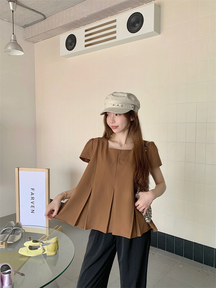 Doll short sleeve shirt crimp small shirt for women