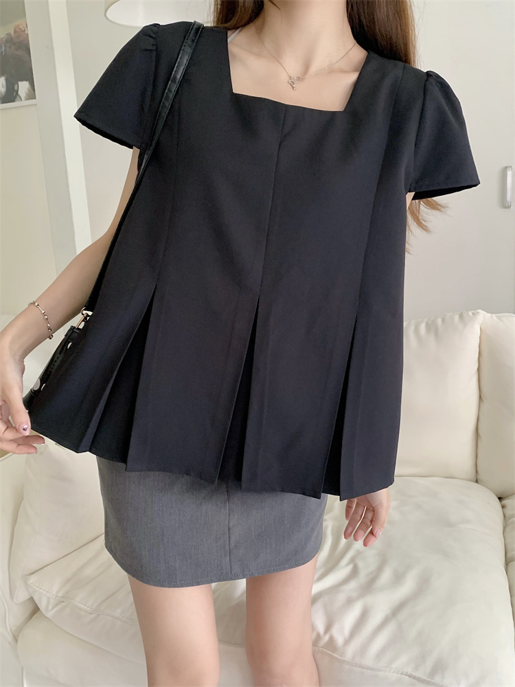 Doll short sleeve shirt crimp small shirt for women