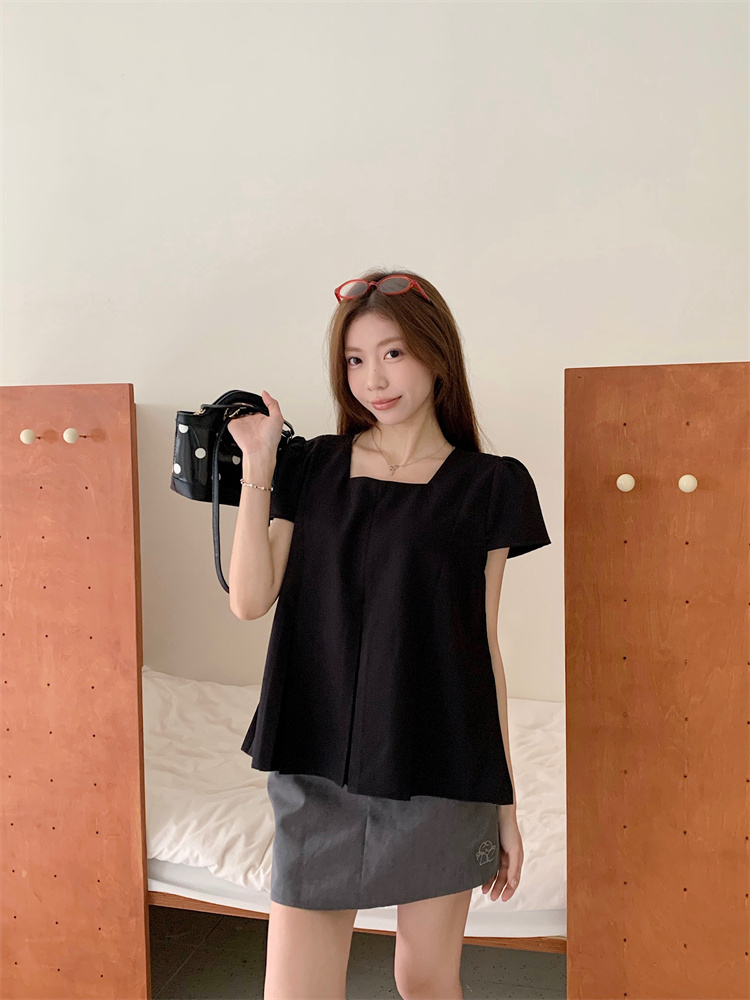 Doll short sleeve shirt crimp small shirt for women