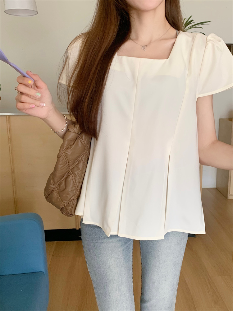 Doll short sleeve shirt crimp small shirt for women