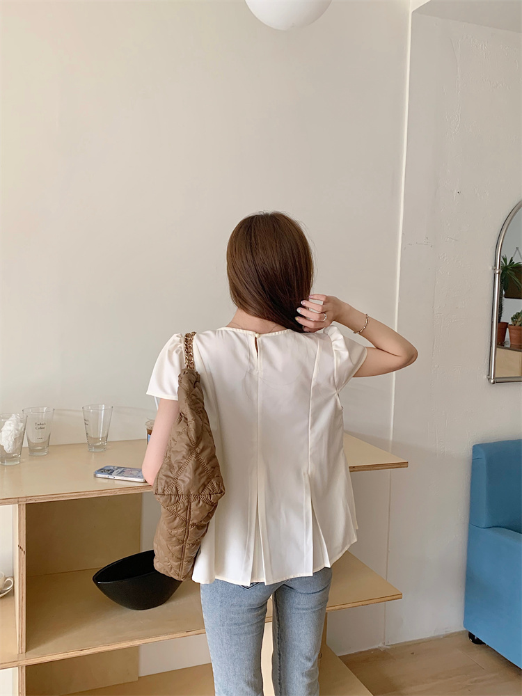 Doll short sleeve shirt crimp small shirt for women