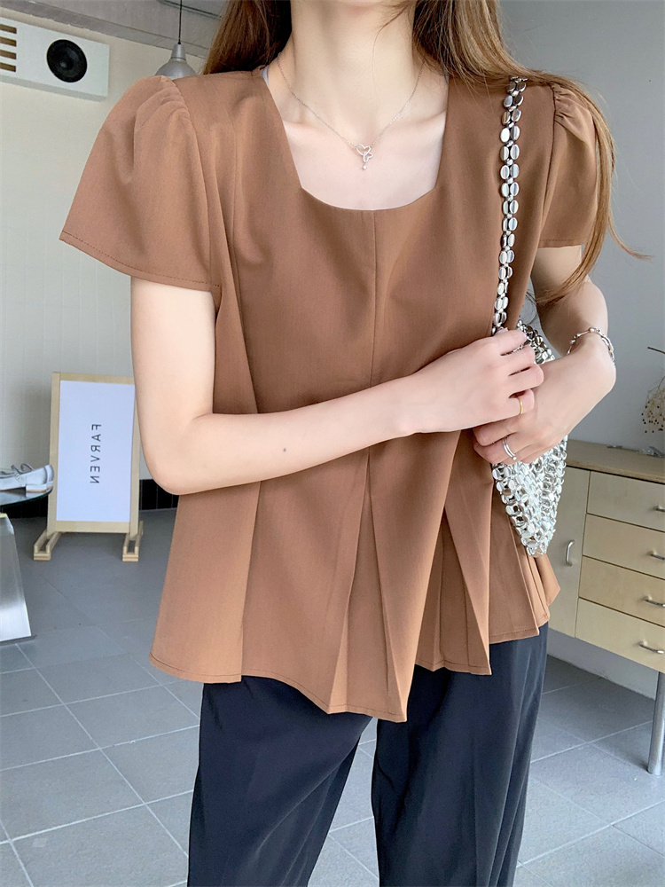 Doll short sleeve shirt crimp small shirt for women