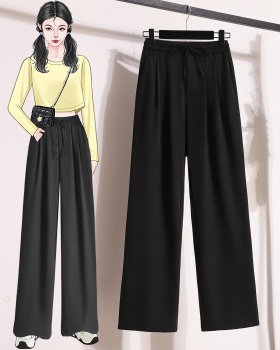 Drape wide leg pants straight suit pants for women