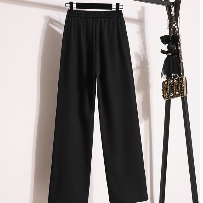 Drape wide leg pants straight suit pants for women