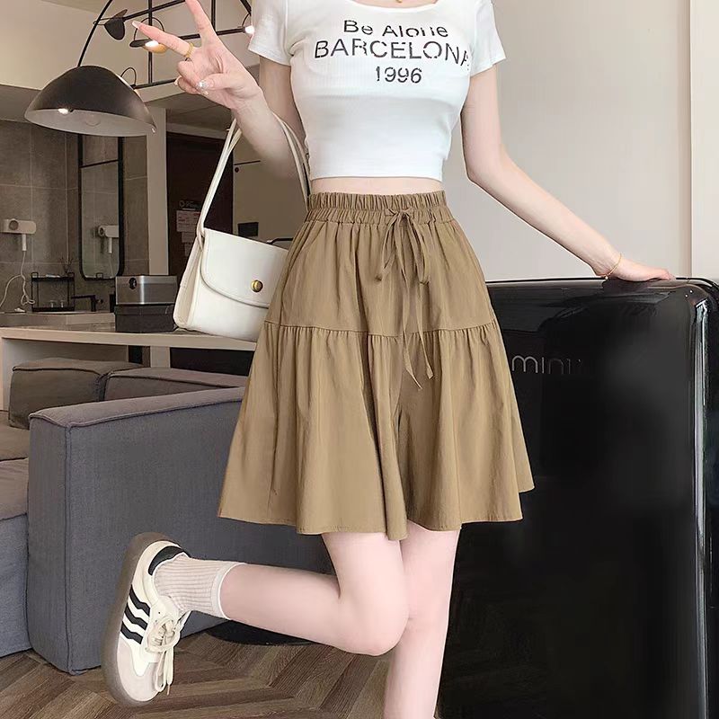 Ice silk lazy wide leg pants thin shorts for women