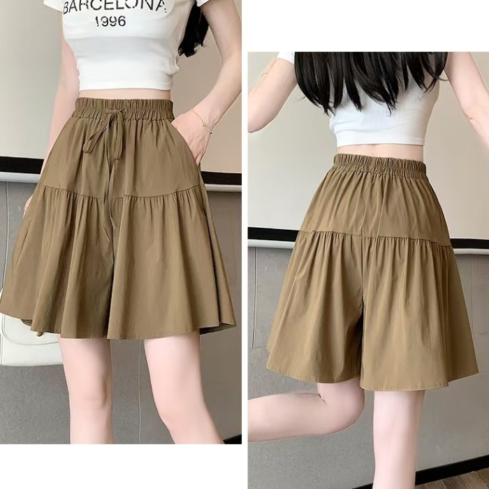 Ice silk lazy wide leg pants thin shorts for women