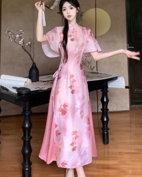 Maiden printing dress tender cheongsam for women