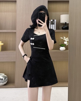 Summer jacquard cheongsam sequins fashion shorts a set