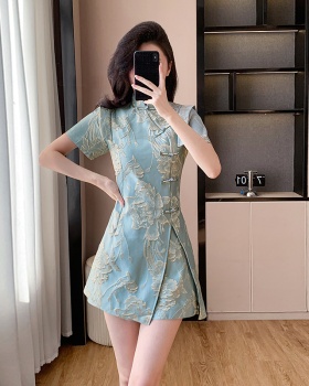 Light luxury summer dress ladies cheongsam 2pcs set