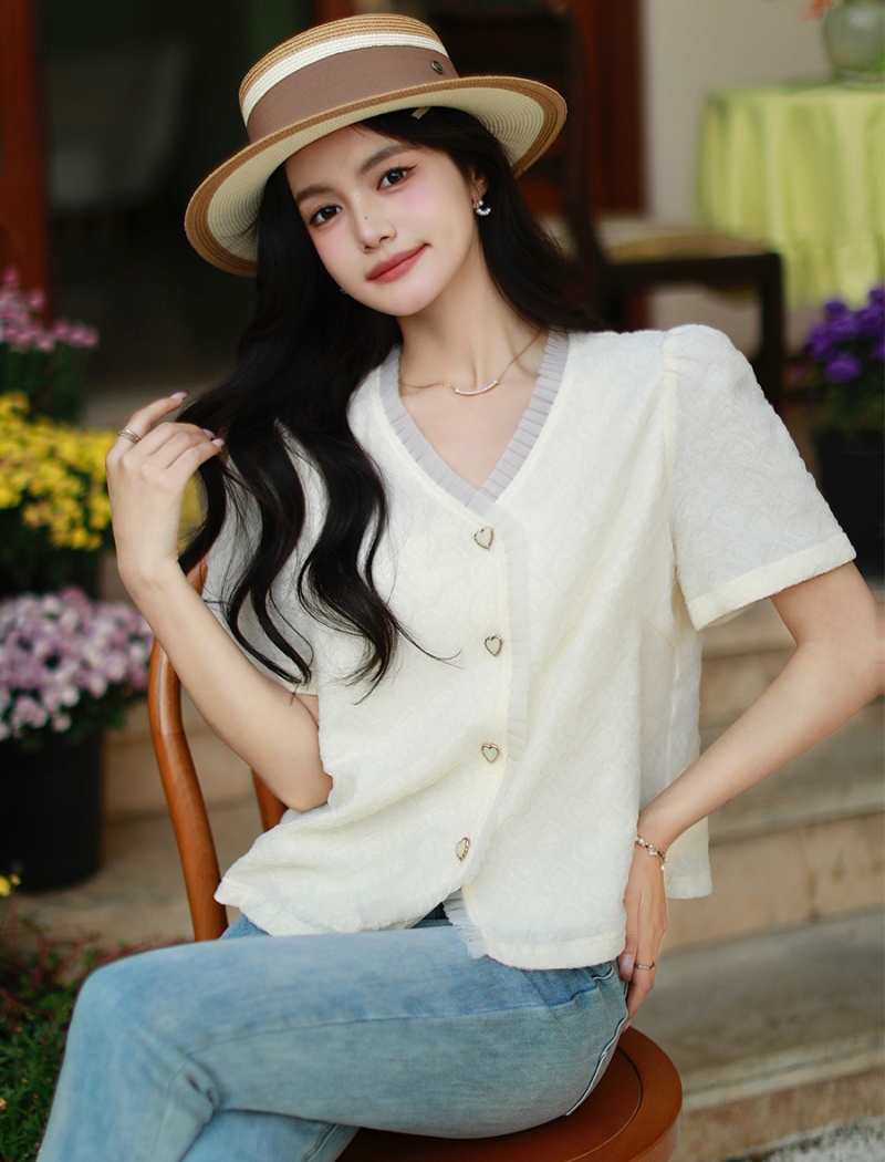 Fat soft chanelstyle tops short sleeve tender summer shirt