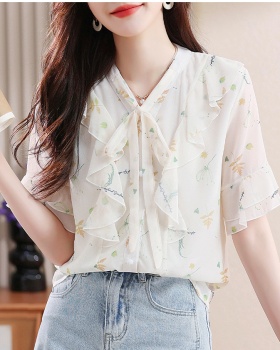 Western style fashion shirt short sleeve small shirt for women