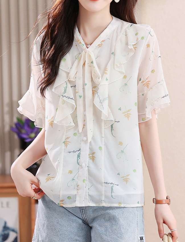 Western style fashion shirt short sleeve small shirt for women