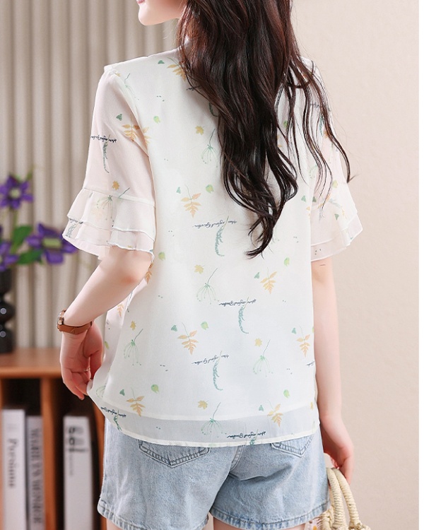 Western style fashion shirt short sleeve small shirt for women