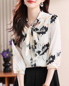 Short sleeve chiffon small shirt Western style tops