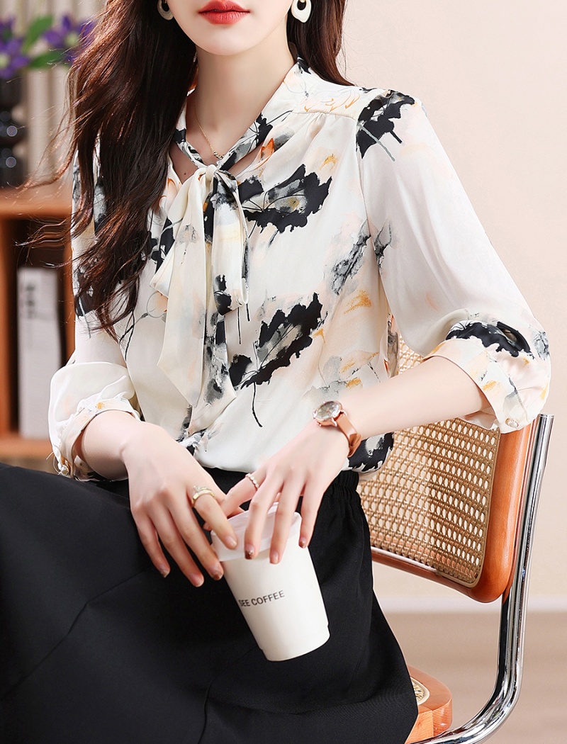 Short sleeve chiffon small shirt Western style tops