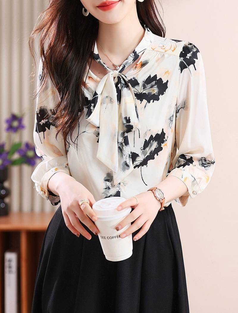 Short sleeve chiffon small shirt Western style tops