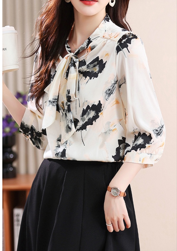 Short sleeve chiffon small shirt Western style tops