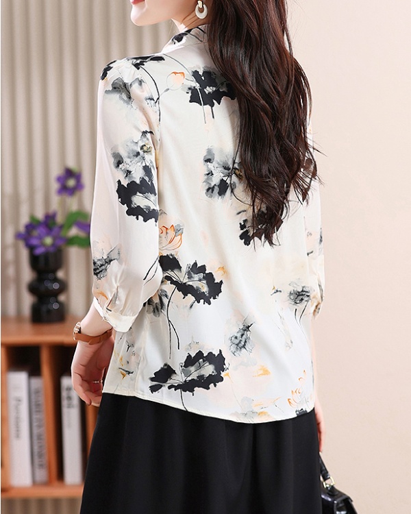 Short sleeve chiffon small shirt Western style tops