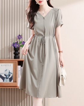 V-neck temperament summer chiffon dress for women