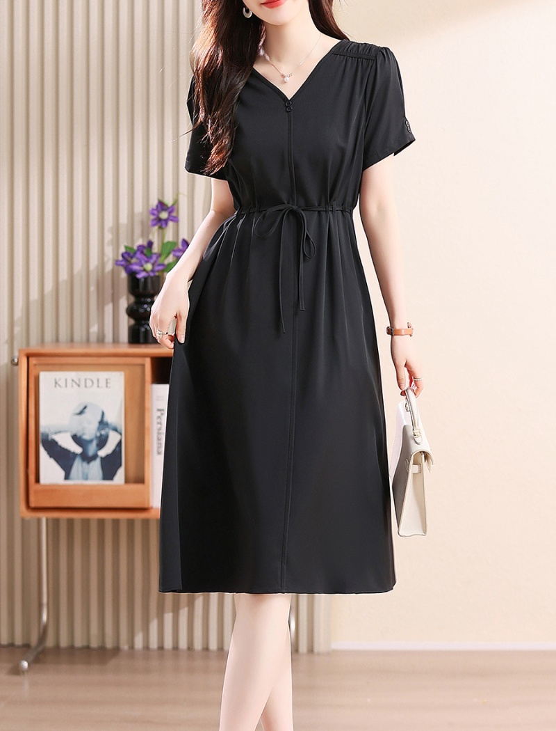 V-neck temperament summer chiffon dress for women