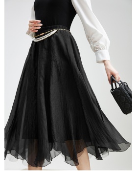 Chiffon wood ear long irregular skirt