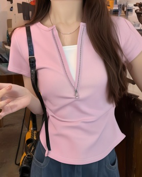 Short slim tops summer T-shirt for women