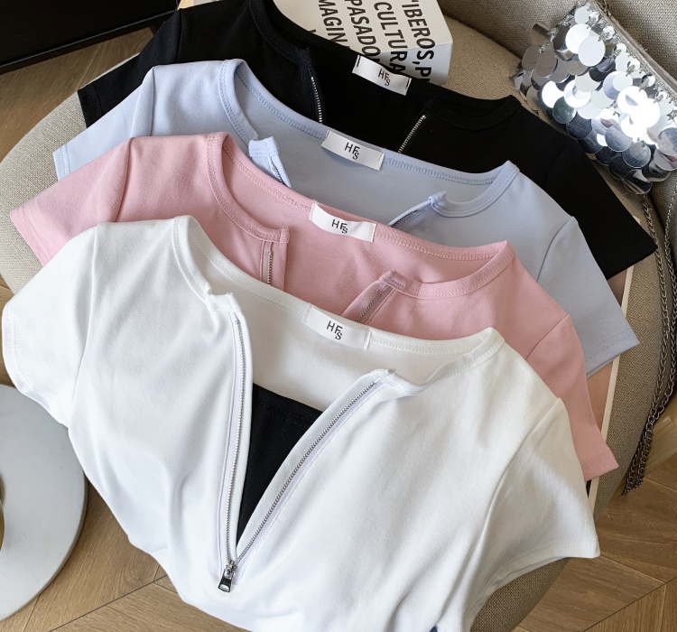 Short slim tops summer T-shirt for women