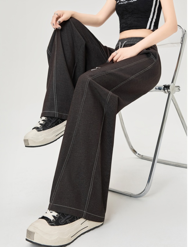 Drape denim wide leg pants spring and summer pants for women