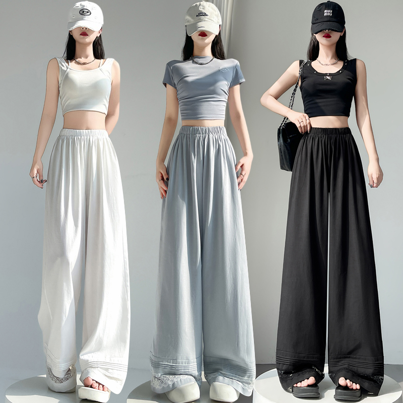 Casual wide leg pants white pants for women