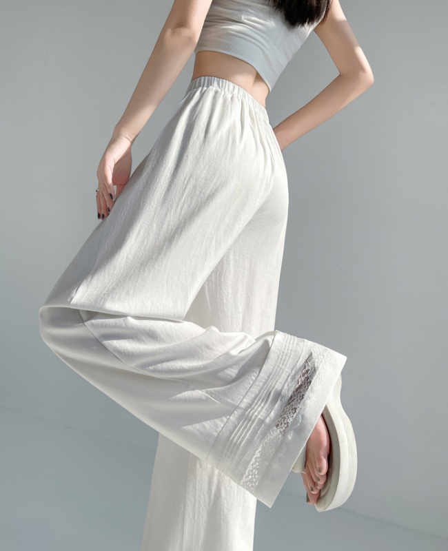 Casual wide leg pants white pants for women