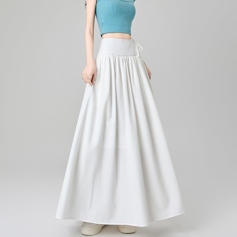 Drape spring and summer long skirt A-line slim skirt for women