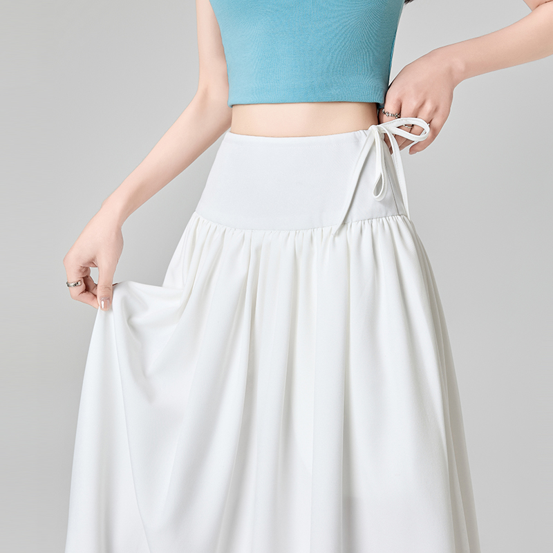 Drape spring and summer long skirt A-line slim skirt for women