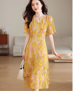 Slim floral summer girl Cover belly dress