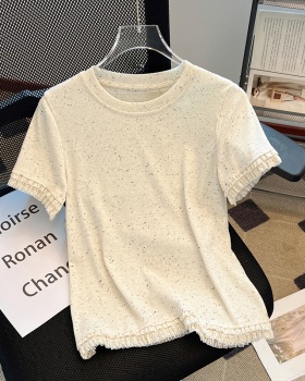 Niche round neck Korean style T-shirt for women