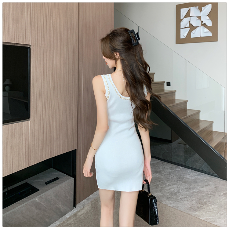 Package hip sleeveless T-back colors dress for women