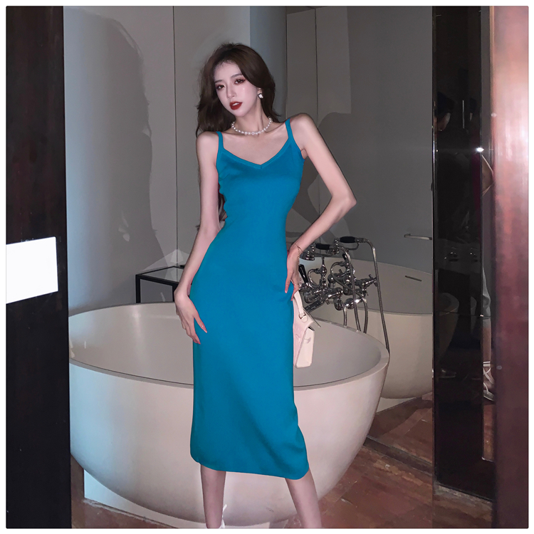 Retro summer sexy long dress sling strapless temperament dress