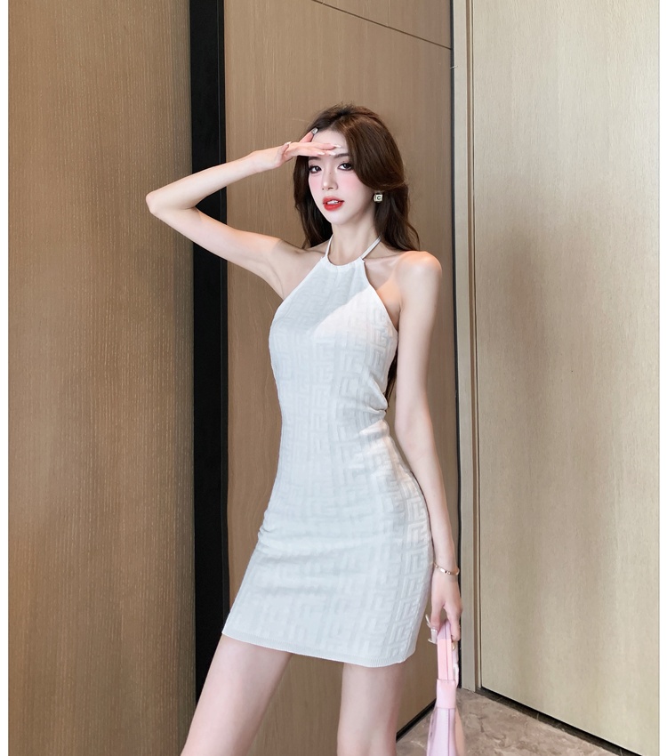 Heart white summer package hip sleeveless dress